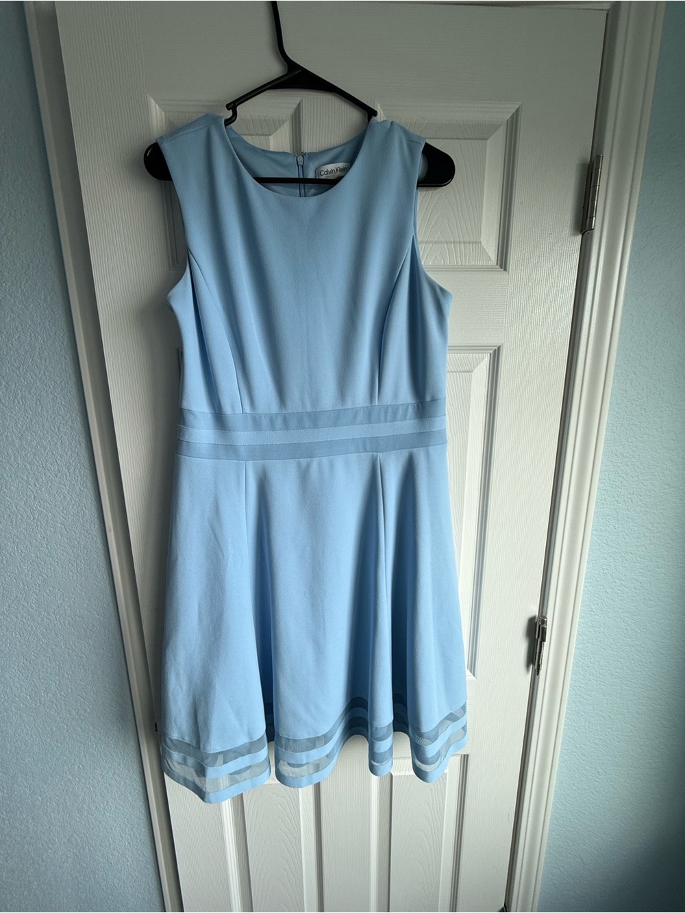 Calvin Klein Light Blue Sleeveless Fit & Flare Dress